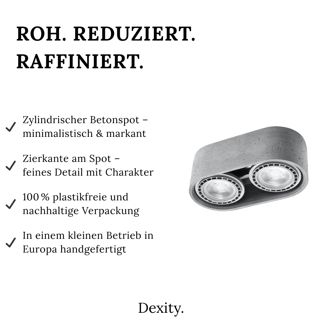 Beton - Deckenleuchte "Basic 1" – Deckenlampen in Betongrau | Dexity Lichtdesign