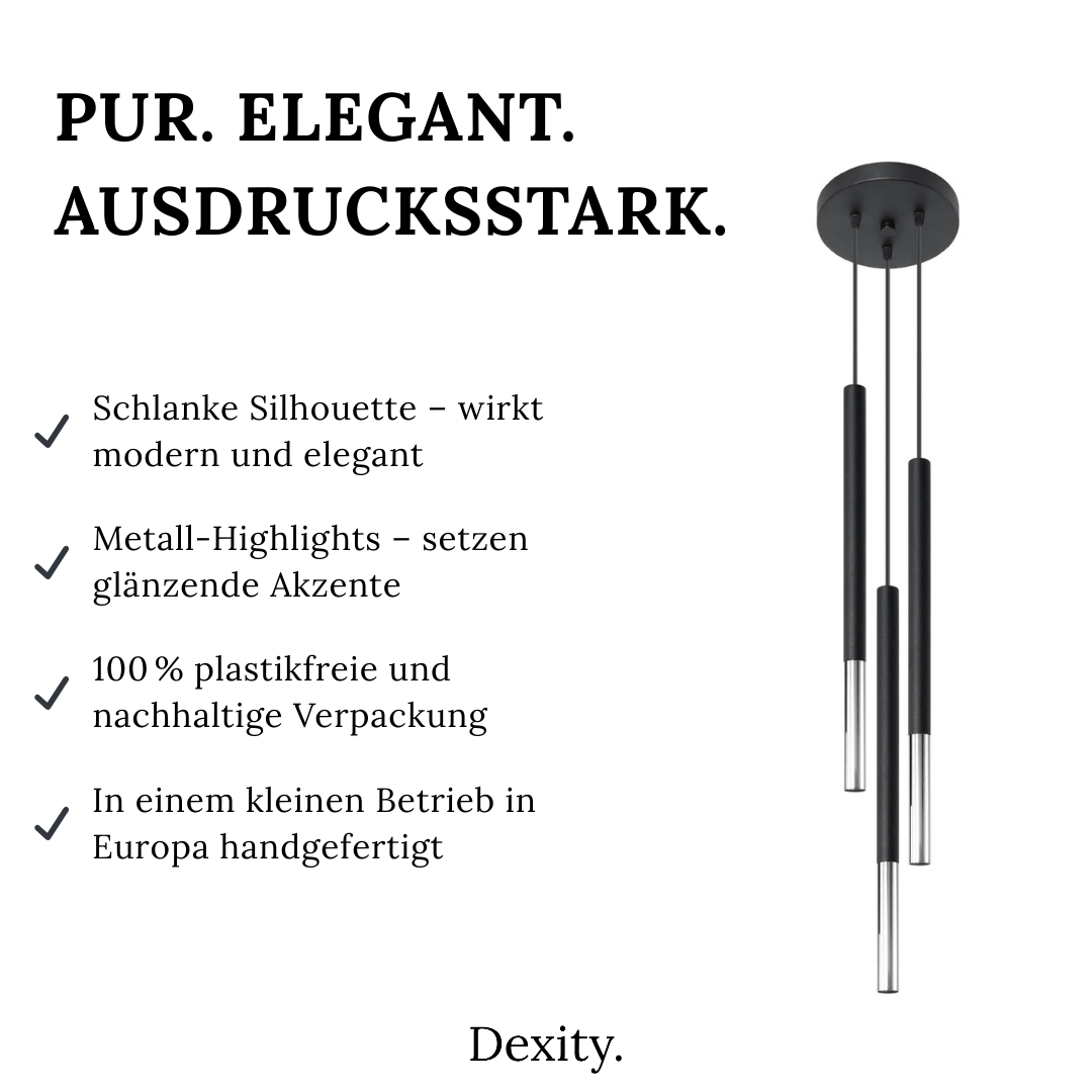 Hängeleuchte "Mozaica 3P" – Pendelleuchten in Chrom | Dexity Lichtdesign