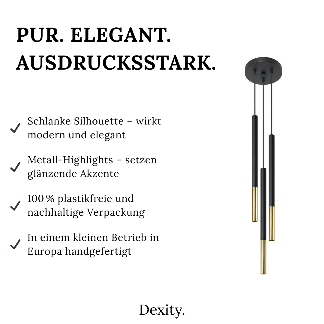 Hängeleuchte "Mozaica 3P" – Pendelleuchten in Gold | Dexity Lichtdesign