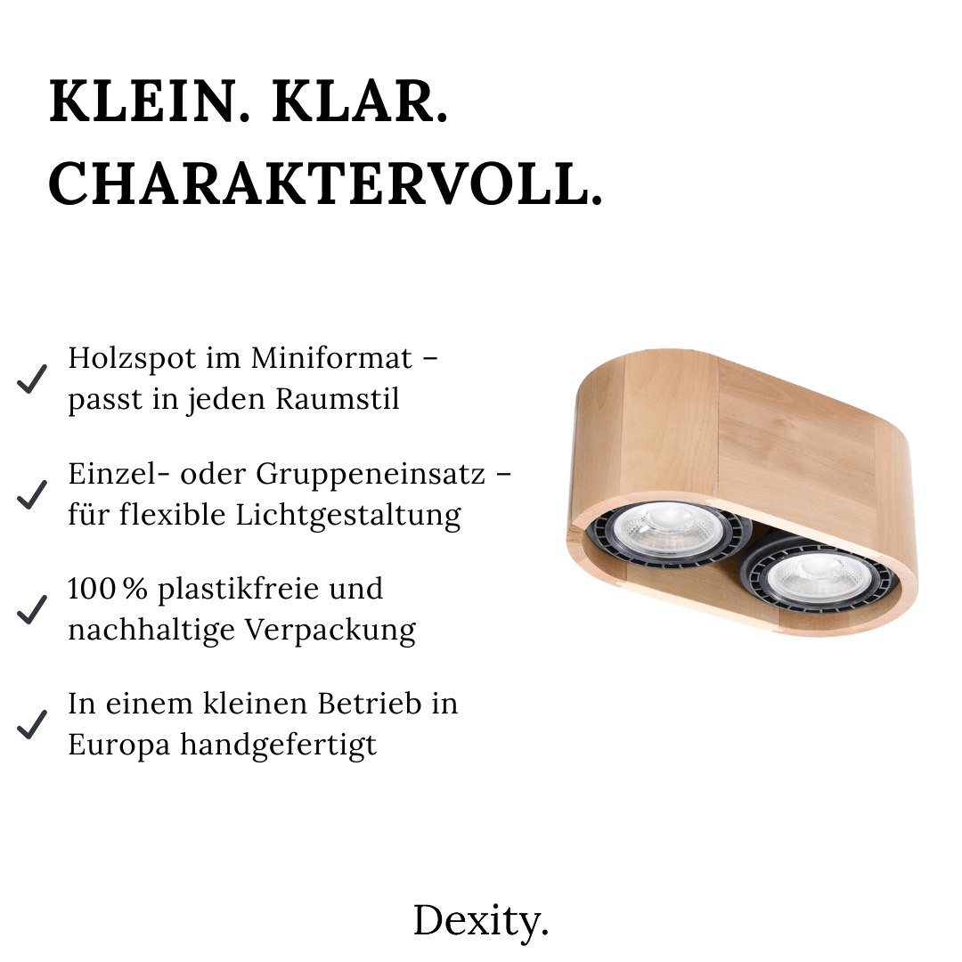 Naturholz - Deckenleuchte "Basic 2" – Deckenlampen in Naturholz | Dexity Lichtdesign
