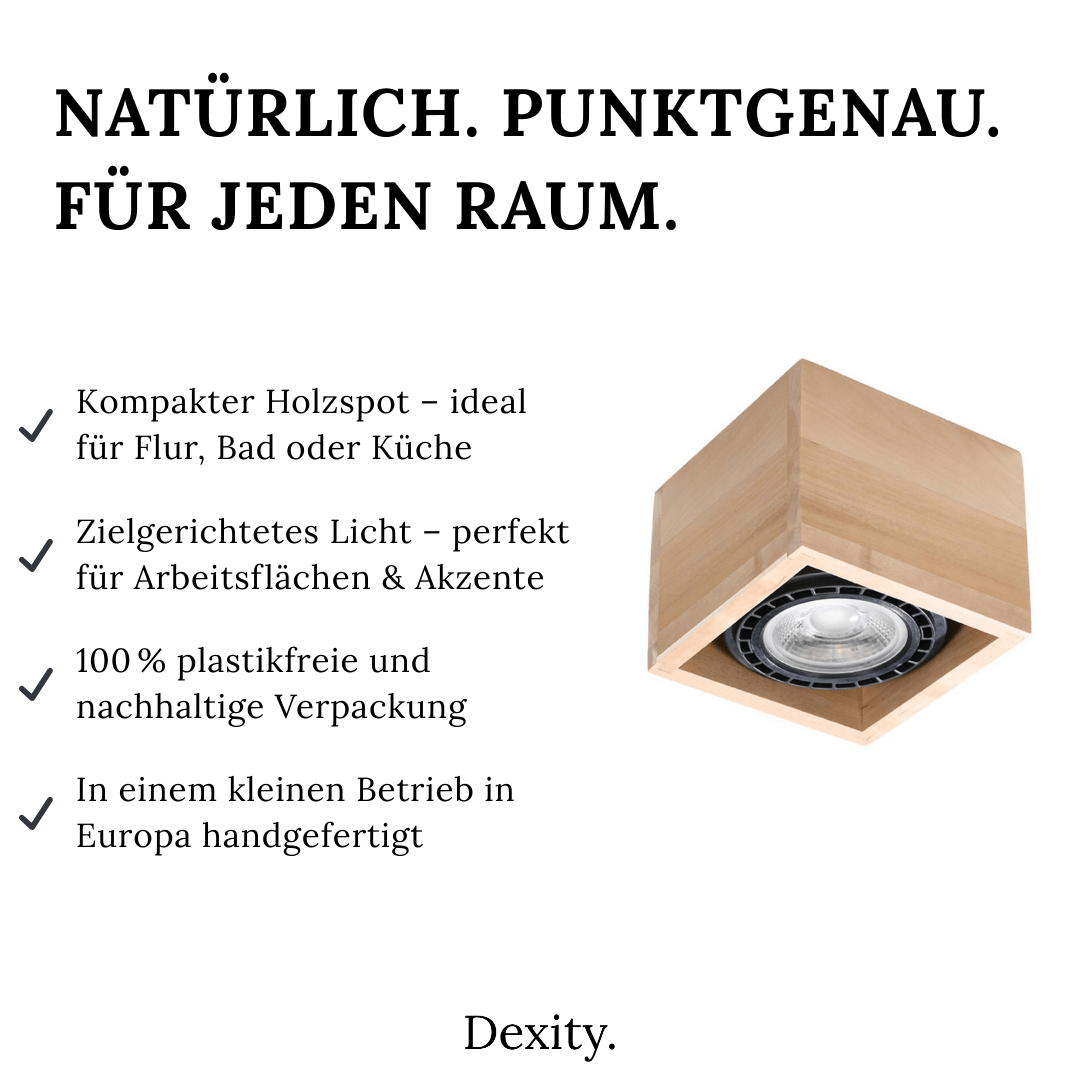 Naturholz - Deckenleuchte "Quatro 1" – Deckenlampen in Naturholz | Dexity Lichtdesign