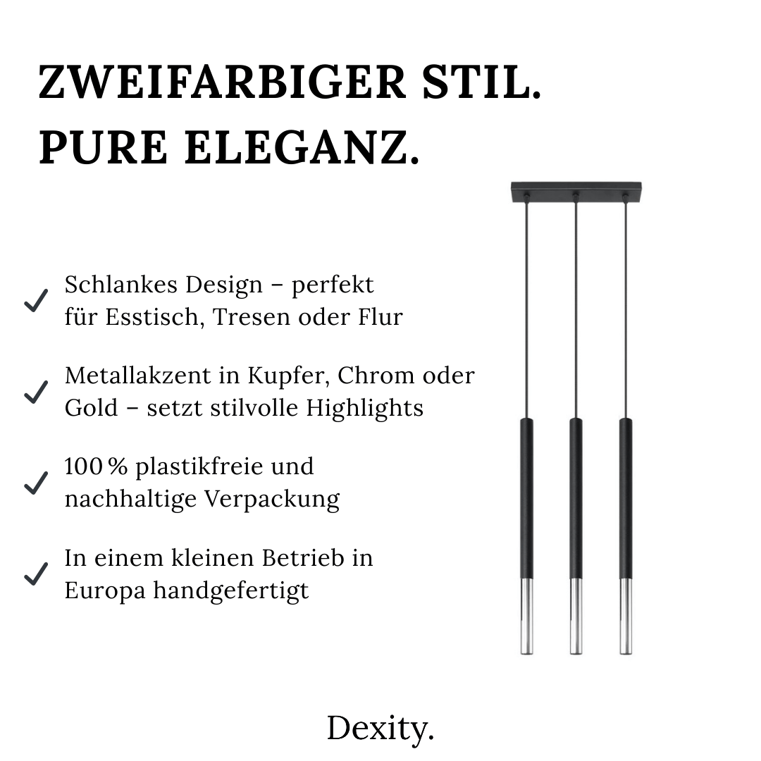 Hängeleuchte "Mozaica 3L" – Pendelleuchten in Chrom | Dexity Lichtdesign