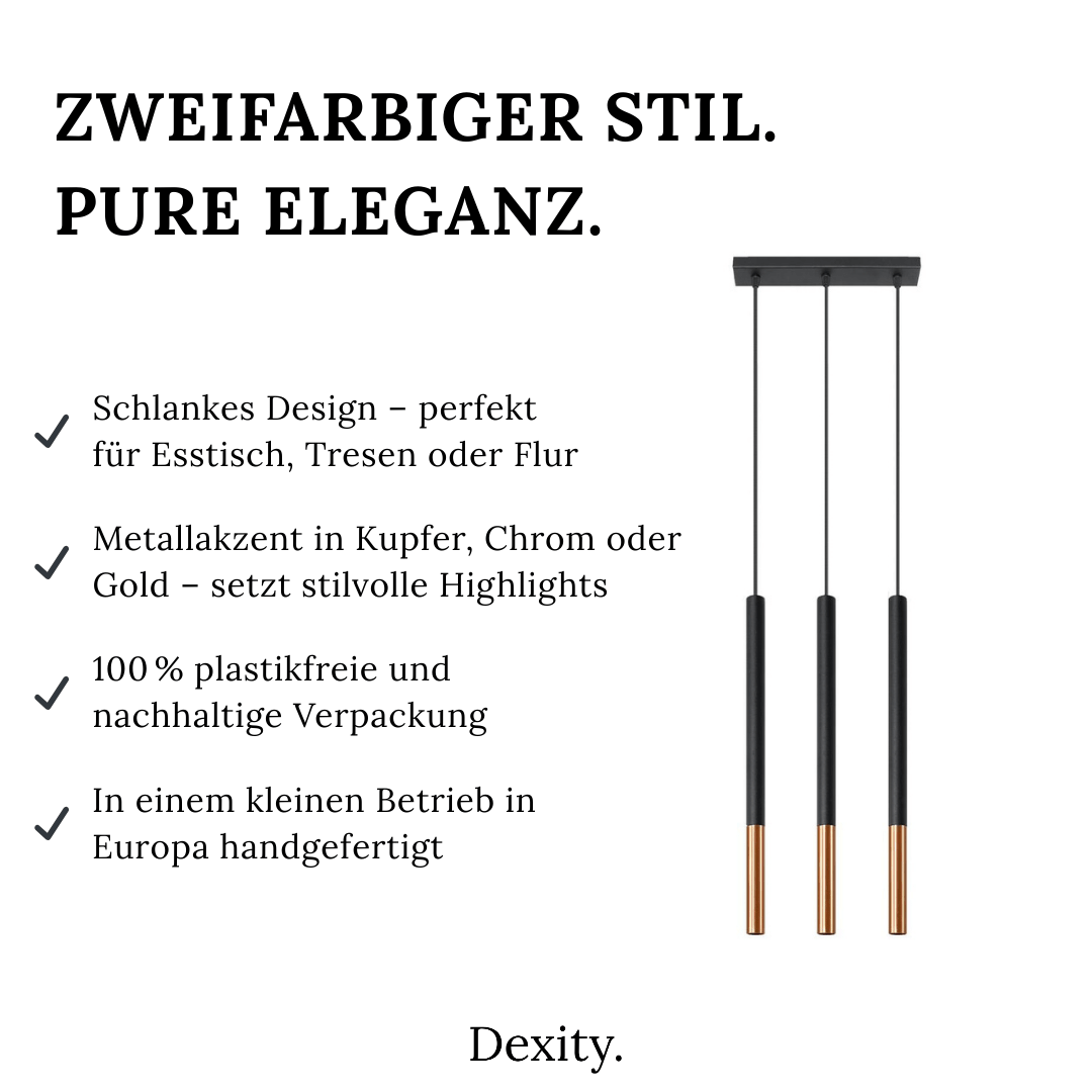 Hängeleuchte "Mozaica 3L" – Pendelleuchten in Kupfer | Dexity Lichtdesign