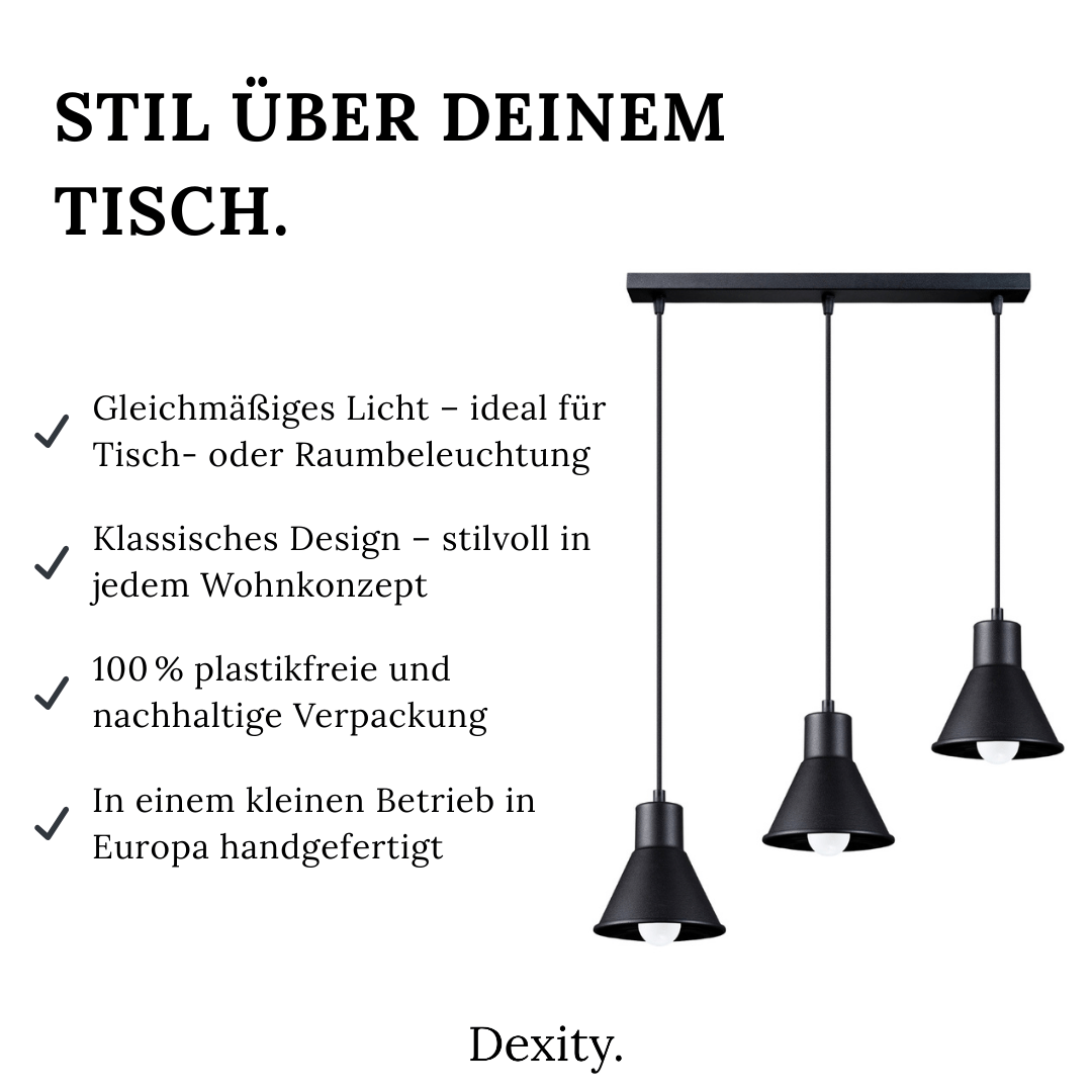 Hängeleuchte "Taleja 3" – Pendelleuchten in Schwarz | Dexity Lichtdesign