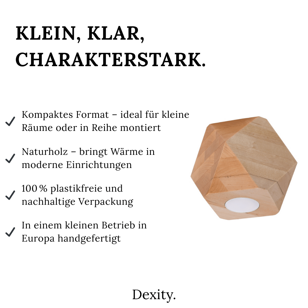 Naturholz - Deckenleuchte "Woody 1" – Deckenlampen in Naturholz | Dexity Lichtdesign
