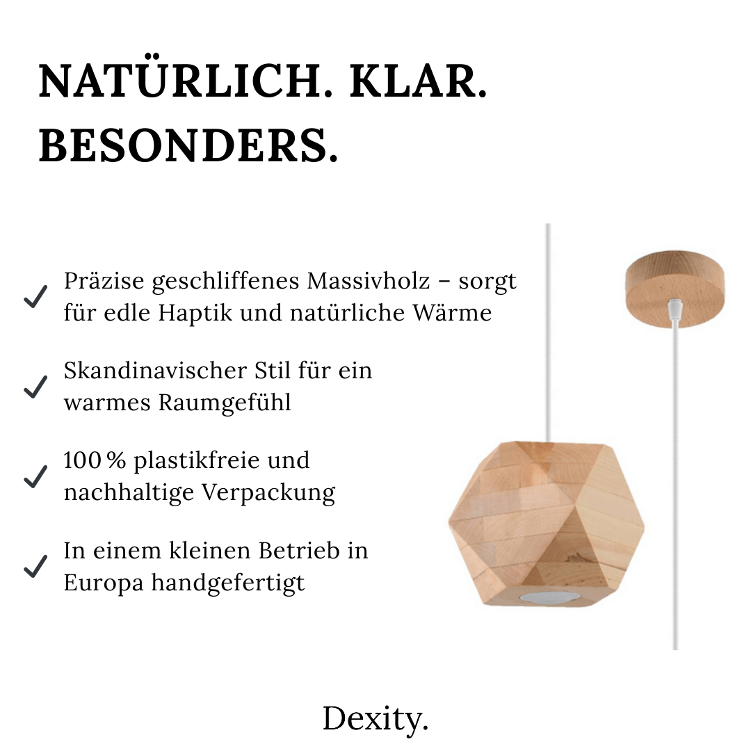 Naturholz - Hängeleuchte "Woody" – Pendelleuchten in Naturholz | Dexity Lichtdesign