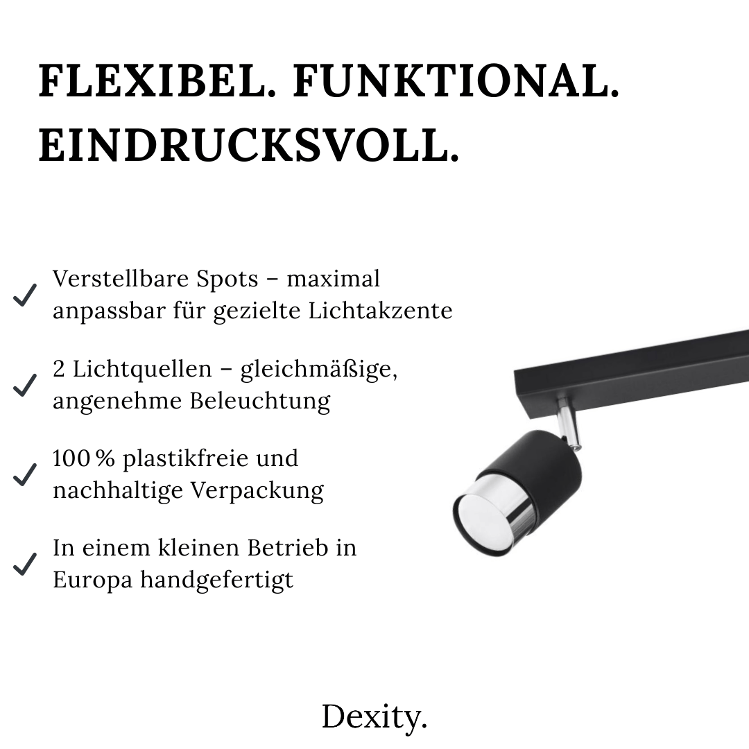 Deckenleuchte "Nero 2" – Deckenlampen in Chrom | Dexity Lichtdesign