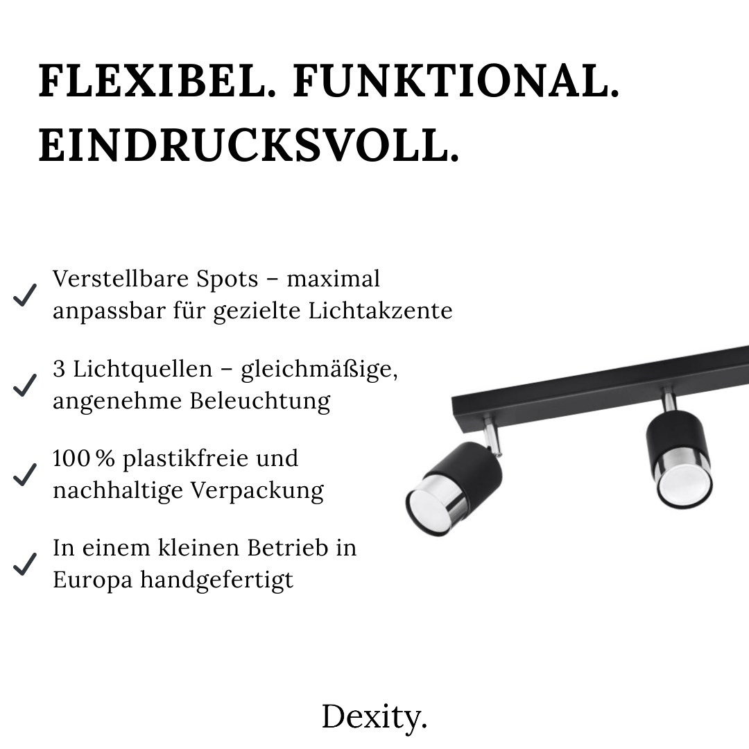 Deckenleuchte "Nero 3" – Deckenlampen in Chrom | Dexity Lichtdesign