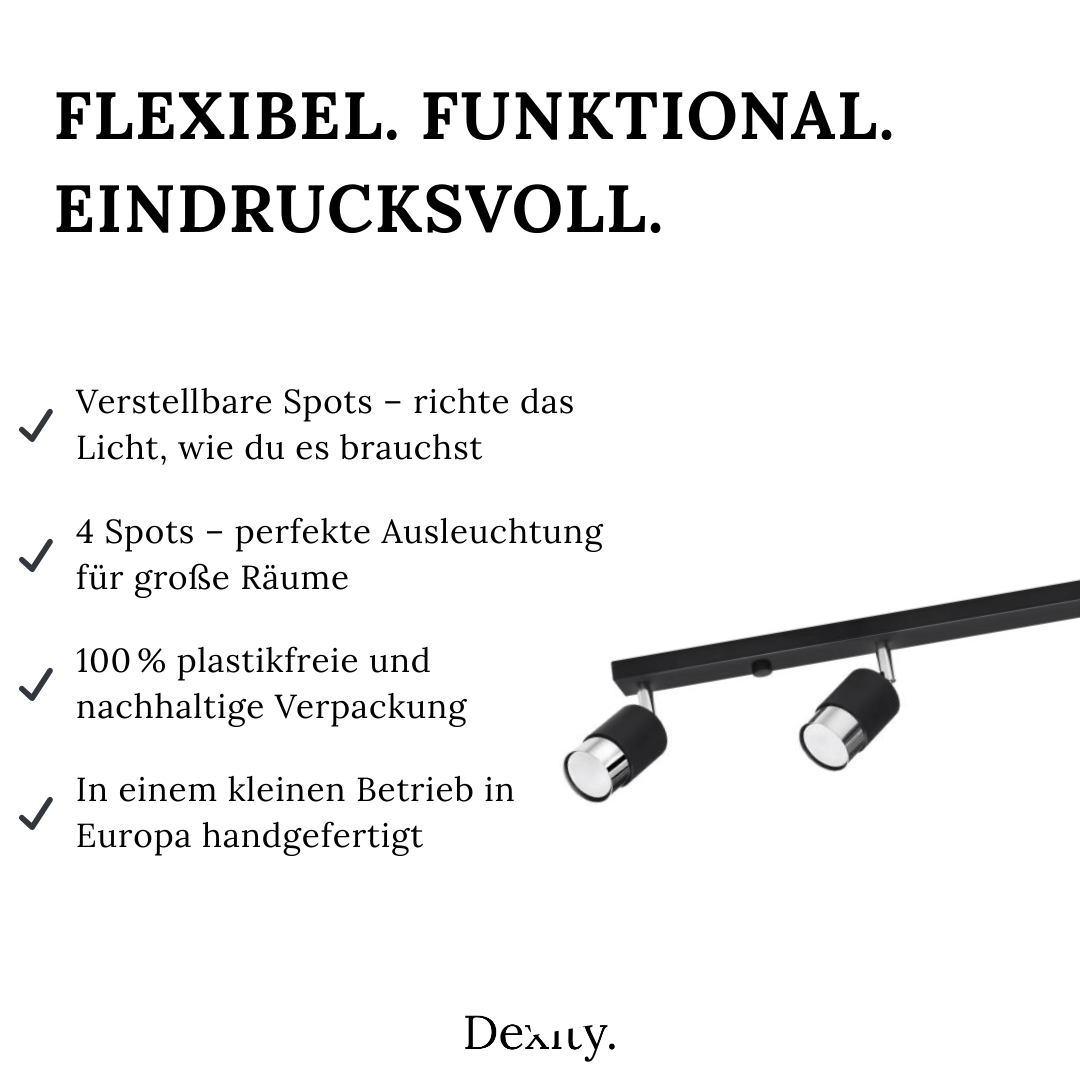 Deckenleuchte "Nero 4" – Deckenlampen in Chrom | Dexity Lichtdesign