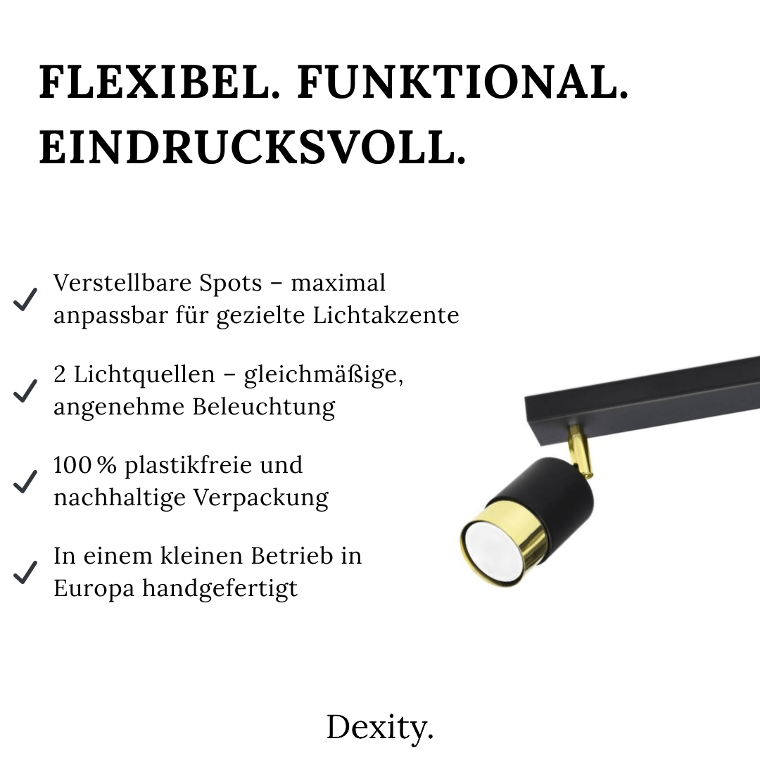 Deckenleuchte "Nero 2" – Deckenlampen in Gold | Dexity Lichtdesign