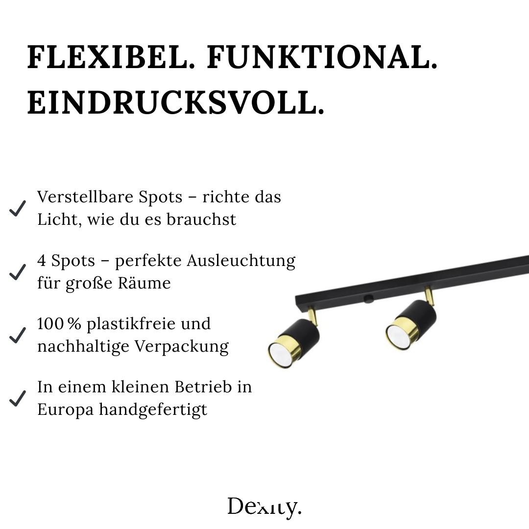 Deckenleuchte "Nero 4" – Deckenlampen in Gold | Dexity Lichtdesign