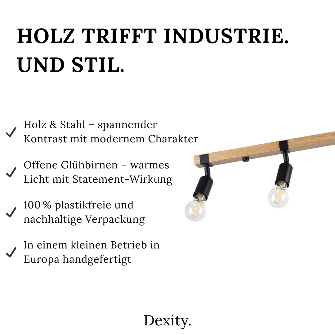 Deckenleuchte "Zuca 4" â Deckenlampen in Schwarz | Dexity Lichtdesign