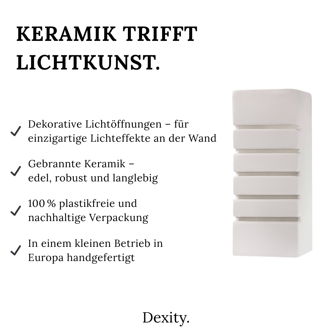 Keramik - Wandleuchte "Samir" – Wandlampen in Weiß | Dexity Lichtdesign