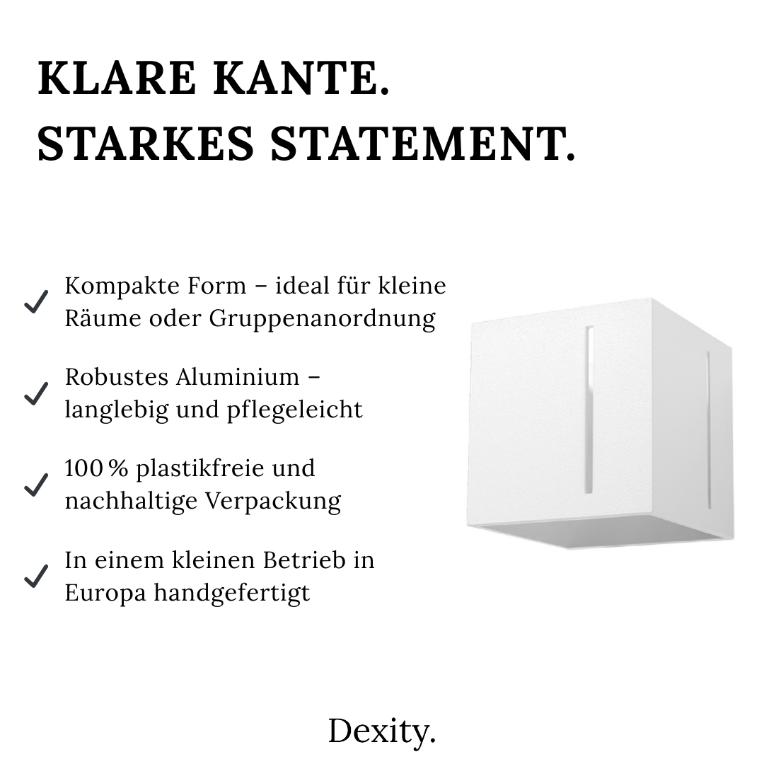 Wandleuchte "Cubo" – Wandlampen in Weiß | Dexity Lichtdesign