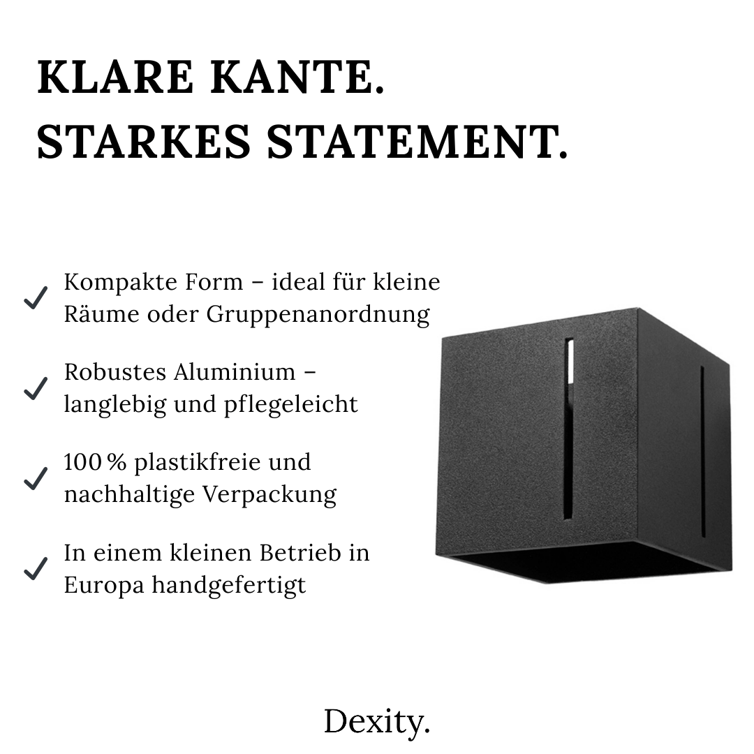Wandleuchte "Cubo" – Wandlampen in Schwarz | Dexity Lichtdesign