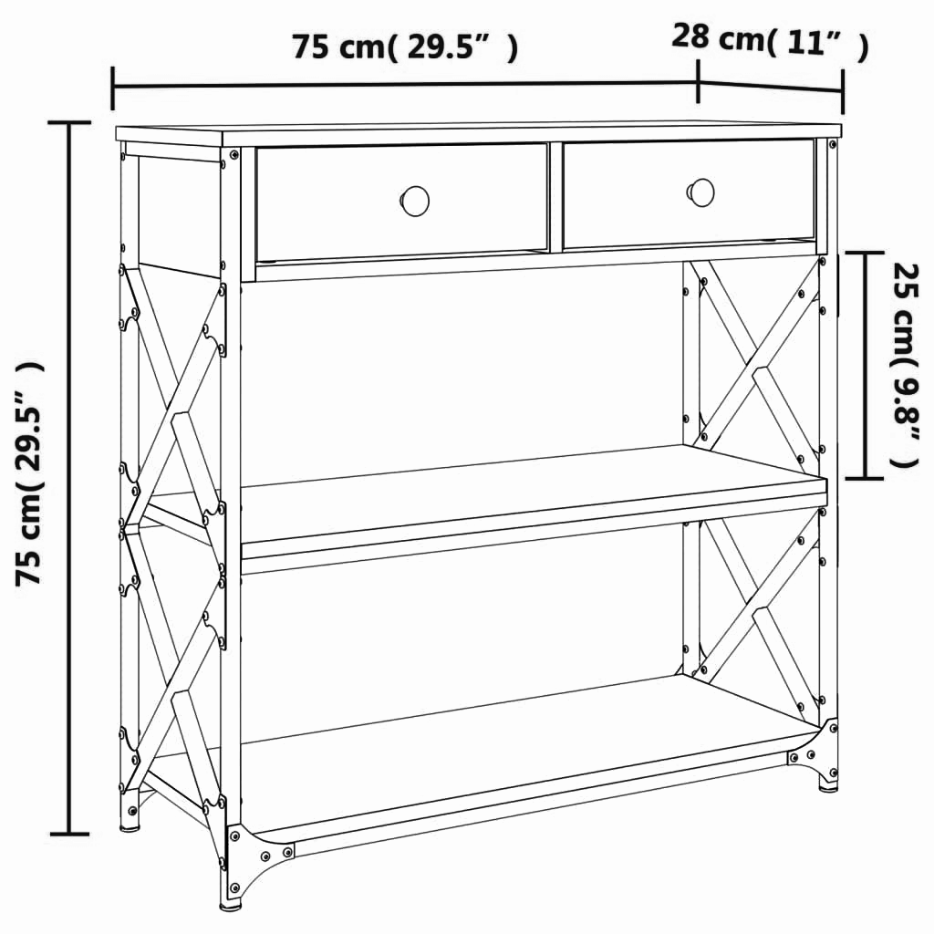 Konsolentisch 75x28x75 cm