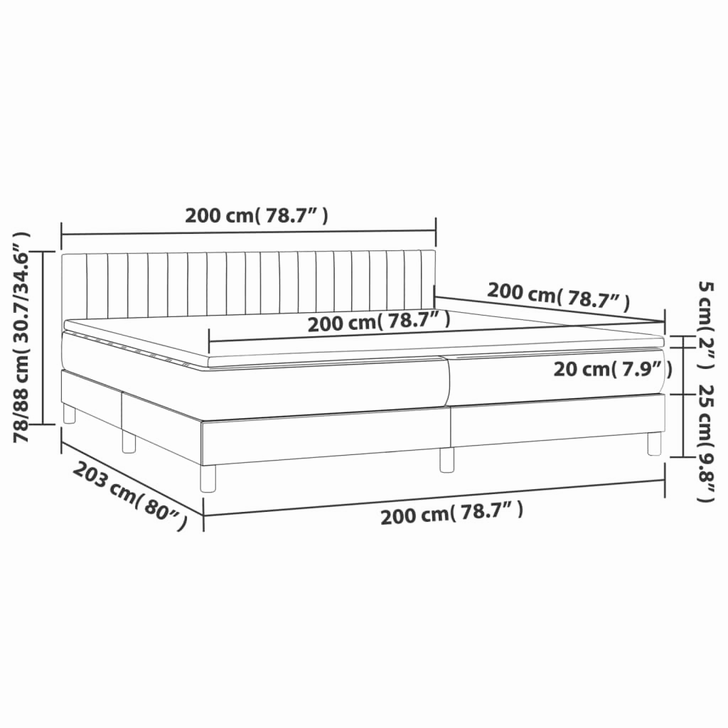 Boxspringbett ''Striped'' mit Matratze 200x200 cm