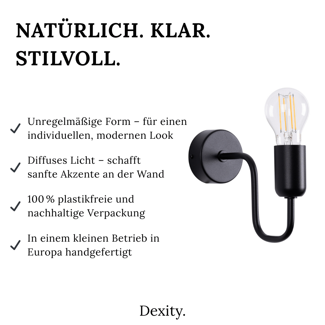 Wandleuchte "Vector" – Wandlampen in Schwarz | Dexity Lichtdesign