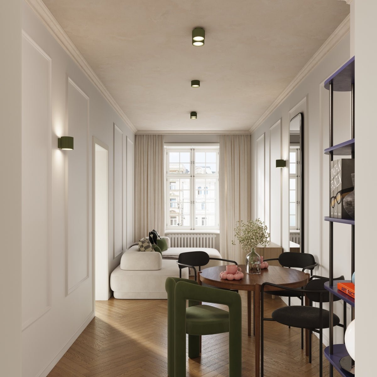 Deckenleuchte "AURA 2" – Deckenleuchte in Olivgrün | Dexity Lichtdesign