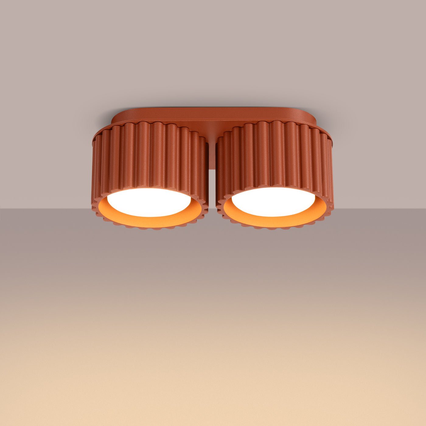 Deckenleuchte "AURA 2" – Deckenleuchte in Roter Ocker | Dexity Lichtdesign