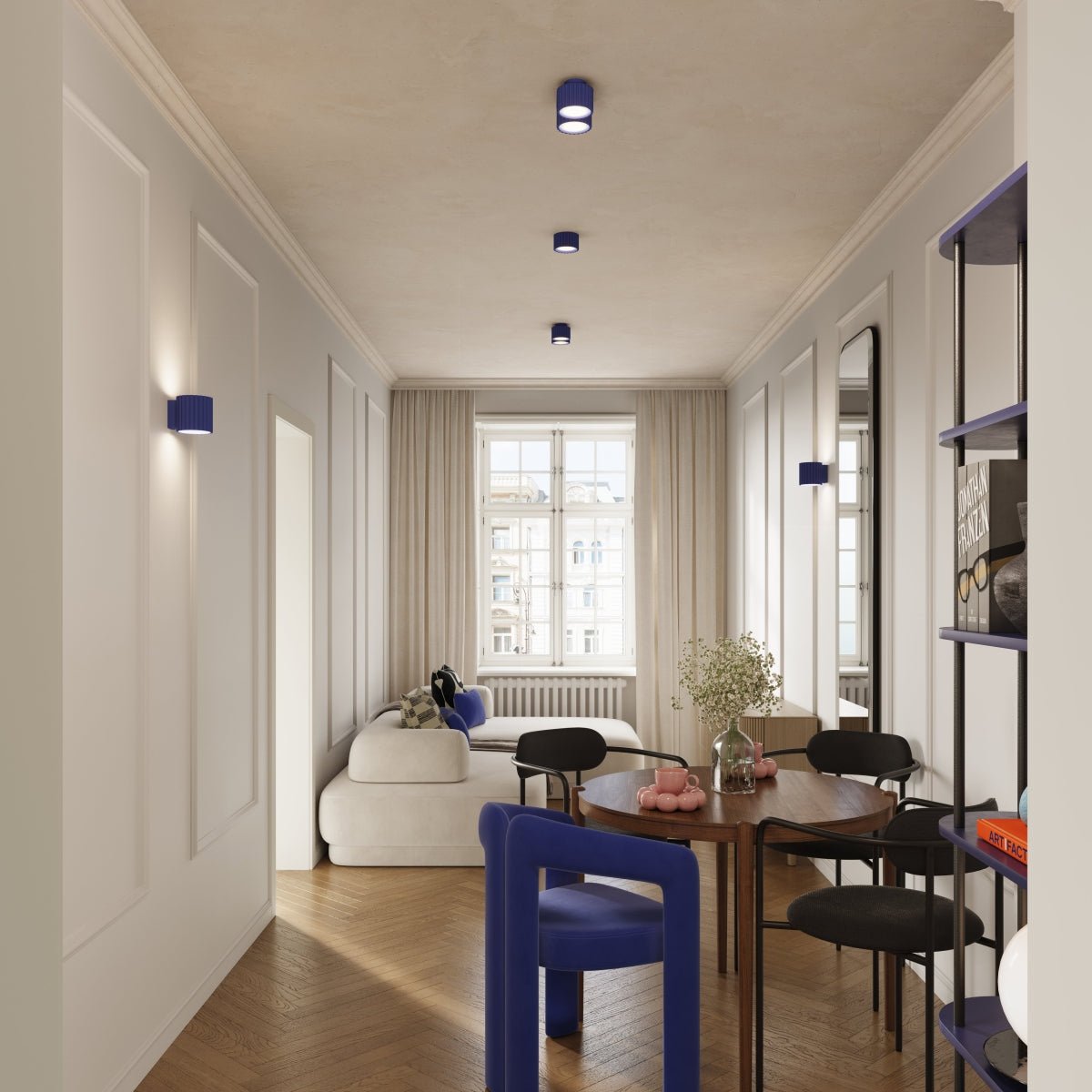 Deckenleuchte "AURA 2" – Deckenleuchte in Ultramarin | Dexity Lichtdesign
