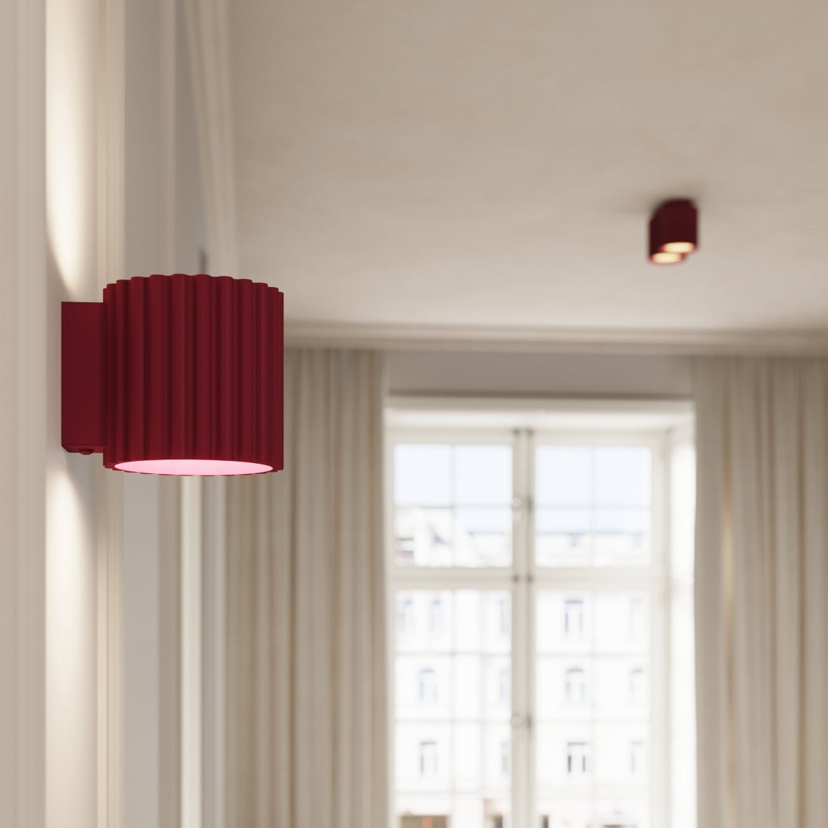 Deckenleuchte "AURA 2" – Deckenleuchte in Burgunderrot | Dexity Lichtdesign