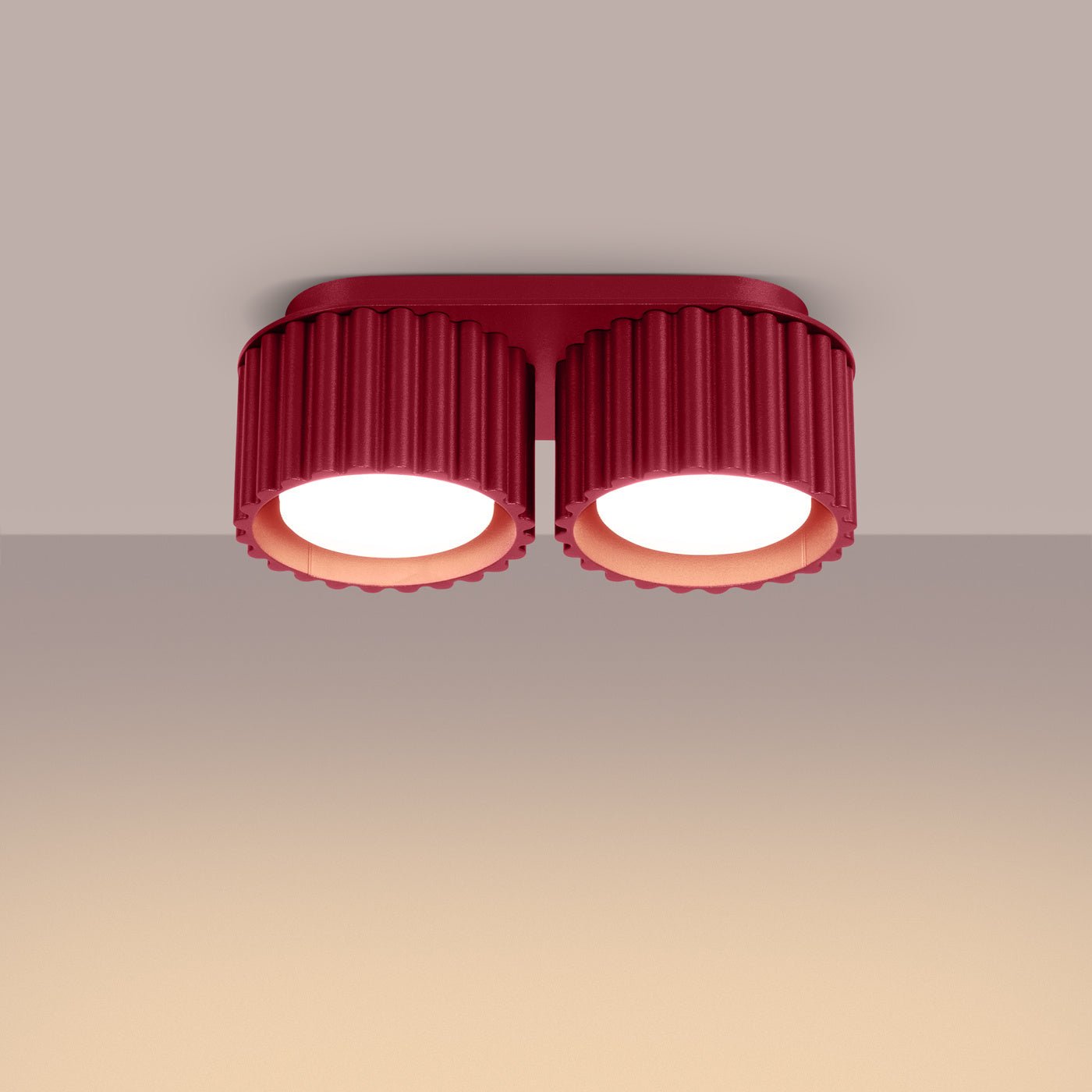 Deckenleuchte "AURA 2" – Deckenleuchte in Burgunderrot | Dexity Lichtdesign