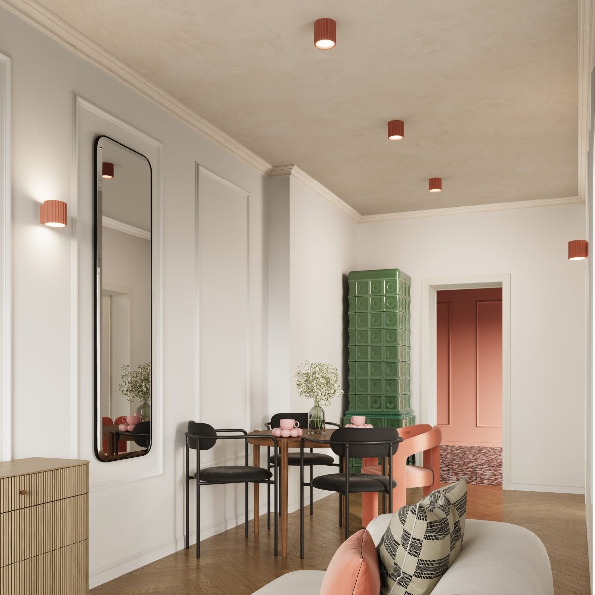 Deckenleuchte "AURA 2" – Deckenleuchte in Apricot | Dexity Lichtdesign