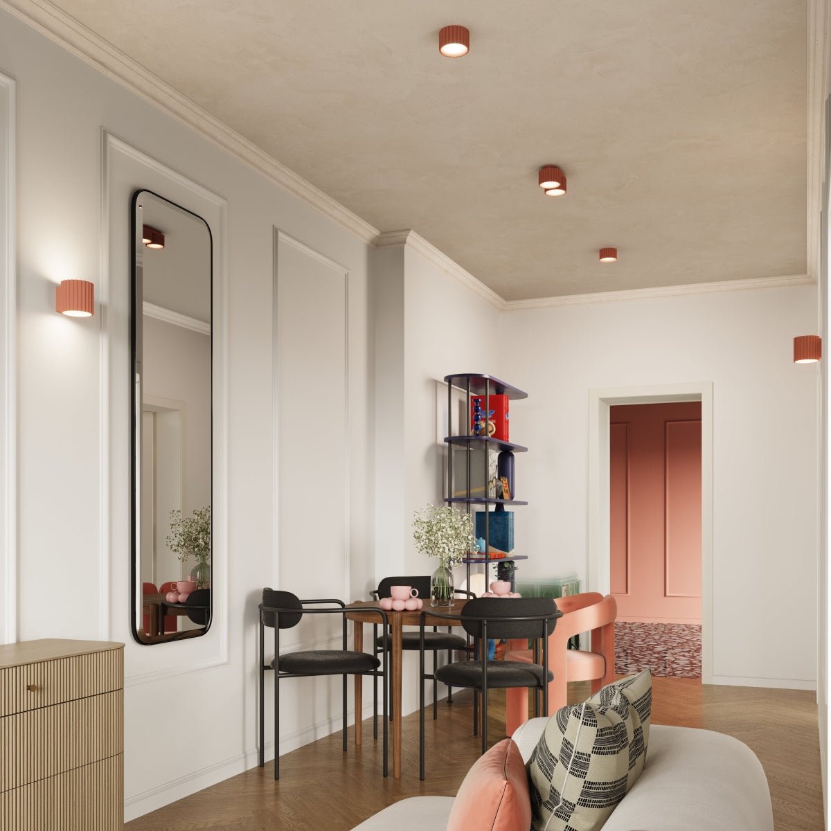 Deckenleuchte "AURA 2" – Deckenleuchte in Apricot | Dexity Lichtdesign