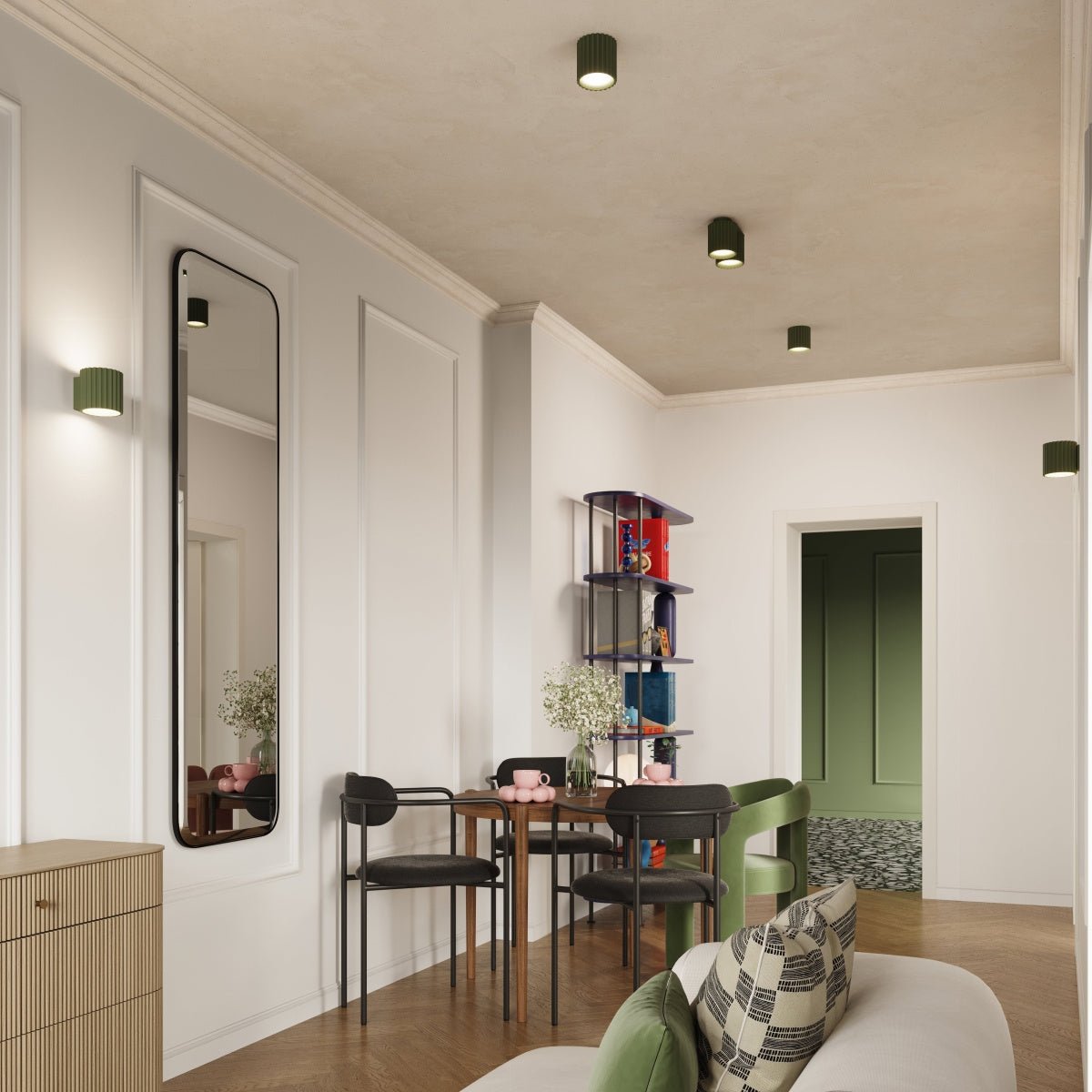 Deckenleuchte "AURA" – Deckenleuchte in Olivgrün | Dexity Lichtdesign