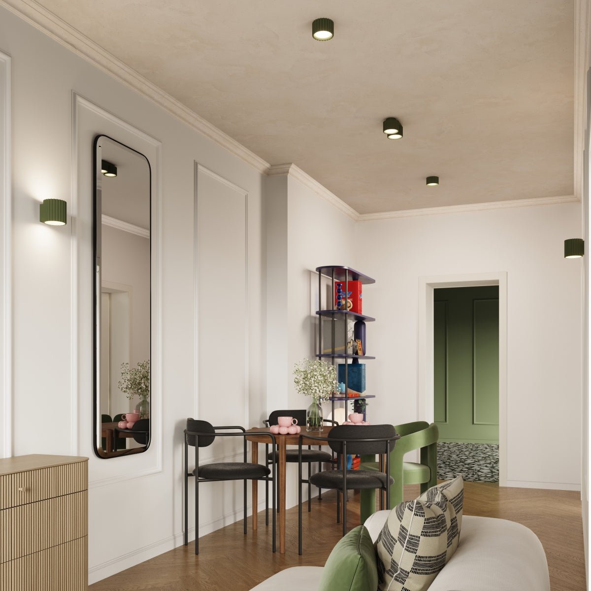 Deckenleuchte "AURA" – Deckenleuchte in Olivgrün | Dexity Lichtdesign