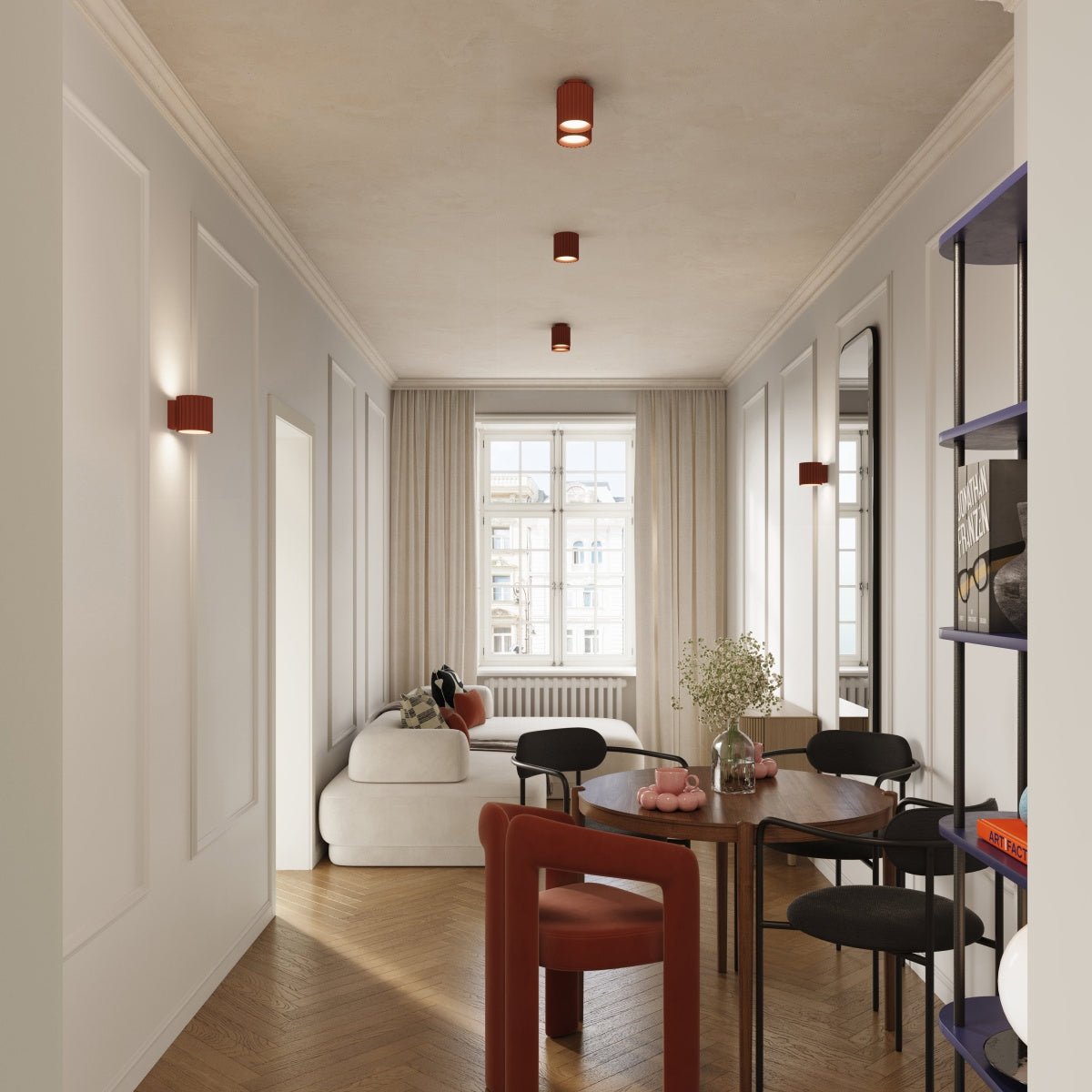 Deckenleuchte "AURA" – Deckenleuchte in Roter Ocker | Dexity Lichtdesign