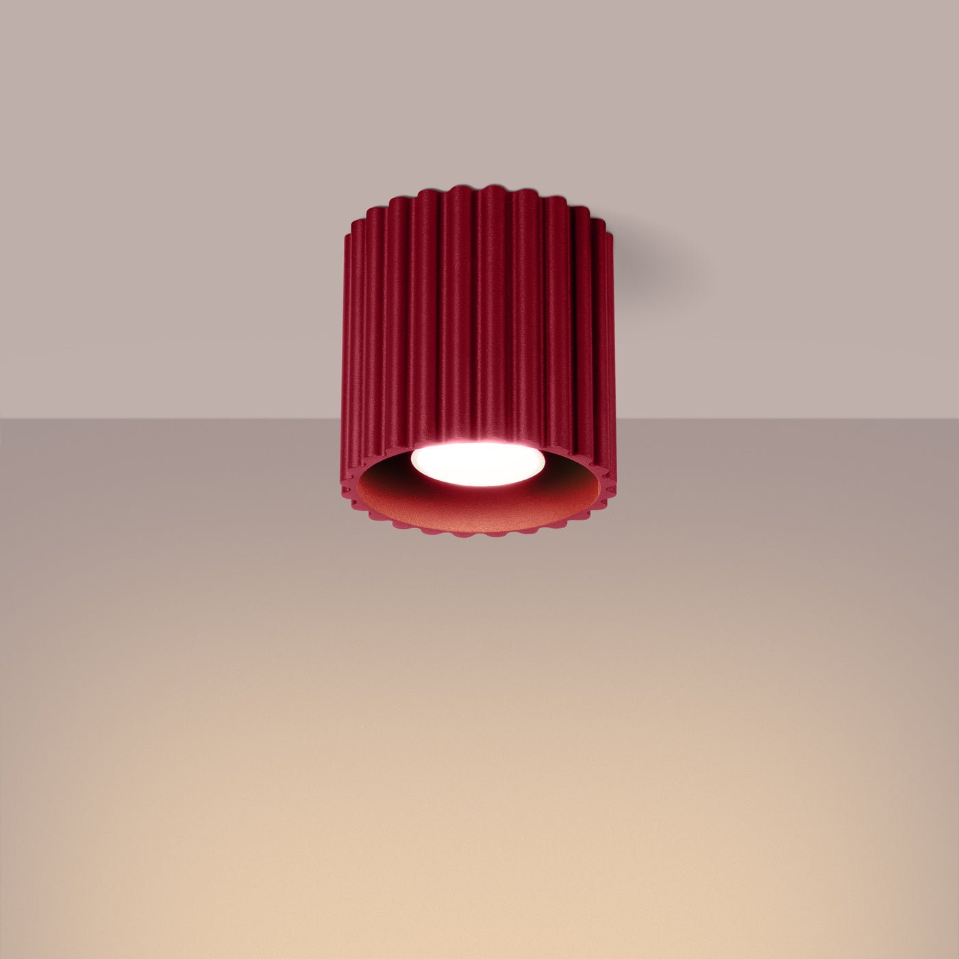 Deckenleuchte "AURA" – Deckenleuchte in Burgunderrot | Dexity Lichtdesign