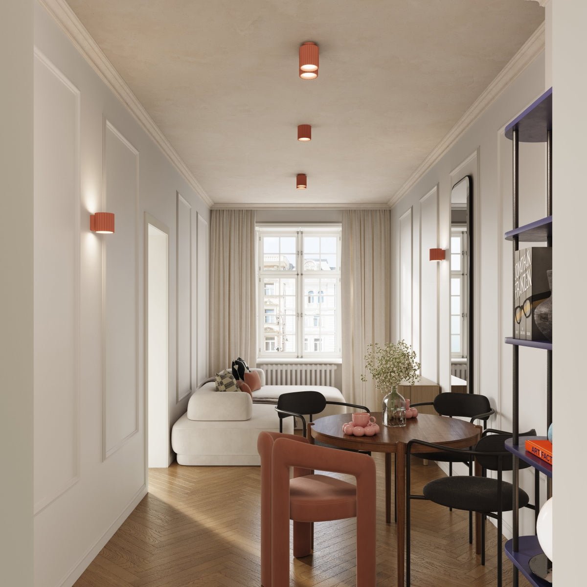 Deckenleuchte "AURA" – Deckenleuchte in Apricot | Dexity Lichtdesign