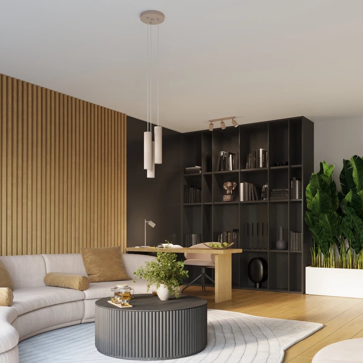 Deckenleuchte "KARBON 10" – Deckenleuchte in Taupe | Dexity Lichtdesign