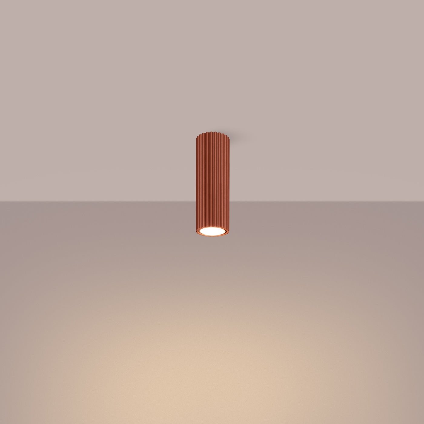 Deckenleuchte "KARBON 20" – Deckenleuchte in Roter Ocker | Dexity Lichtdesign