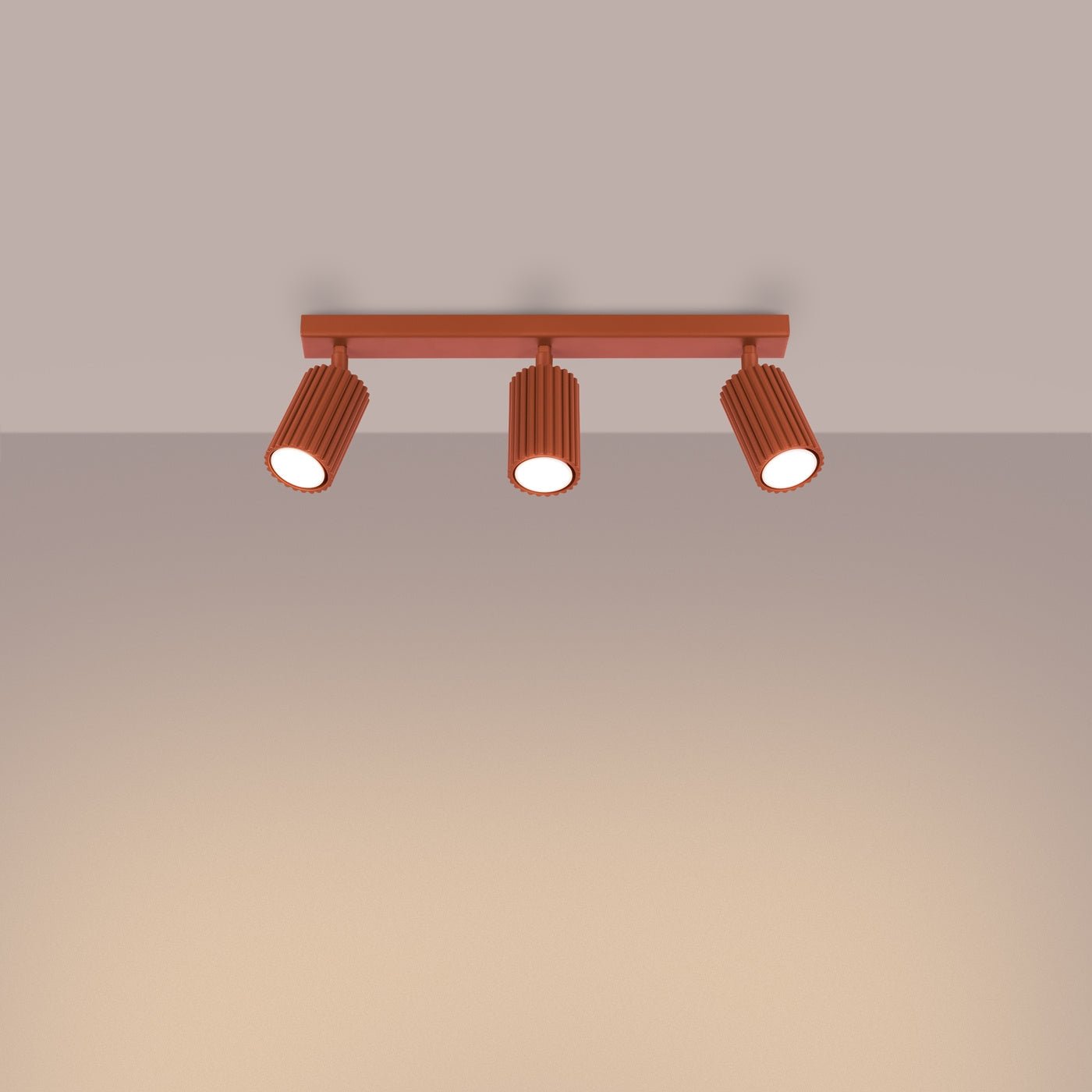 Deckenleuchte "KARBON 3L" – Deckenleuchte in Roter Ocker | Dexity Lichtdesign
