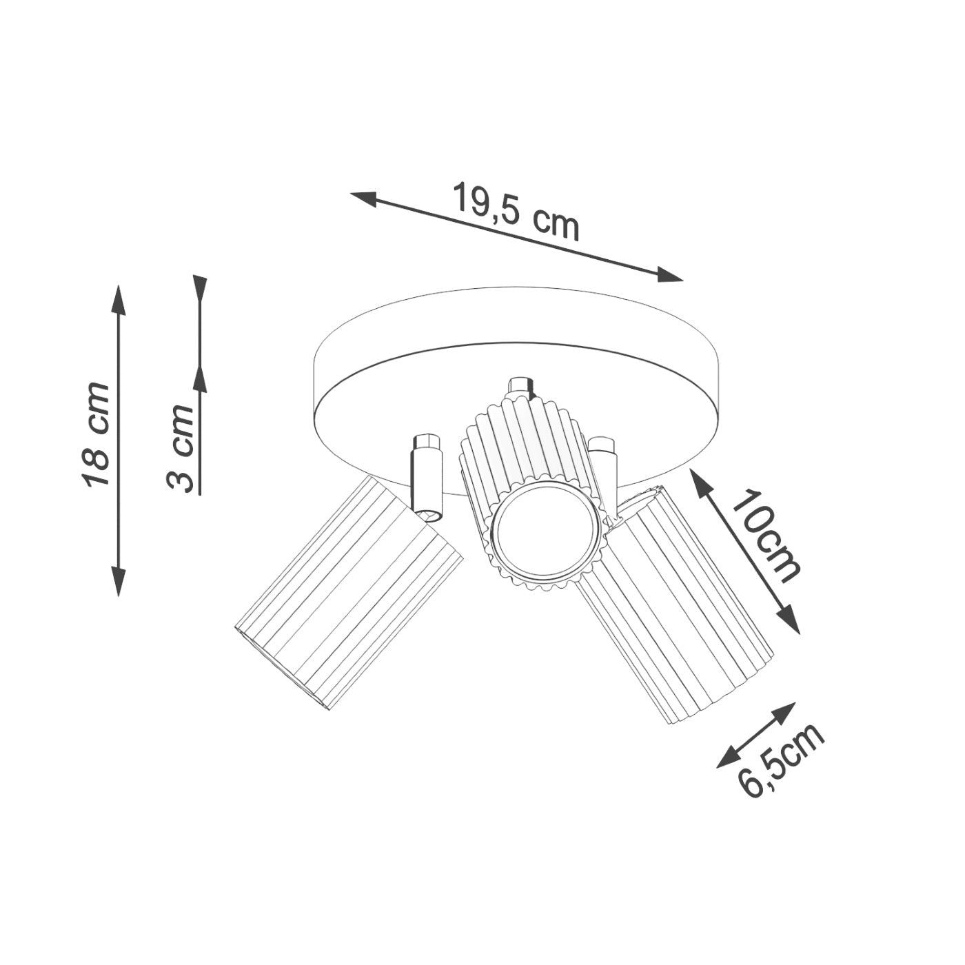 Deckenleuchte "KARBON 3P" – Deckenleuchte in Weiß | Dexity Lichtdesign