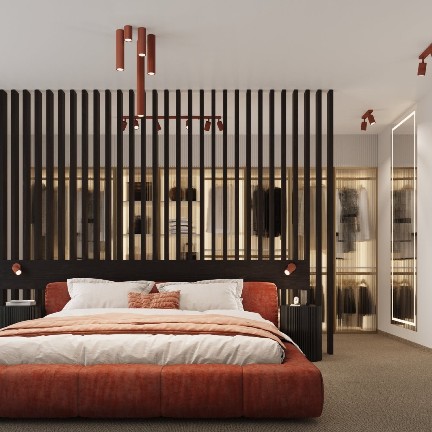 Deckenleuchte "KARBON 3P" – Deckenleuchte in Roter Ocker | Dexity Lichtdesign