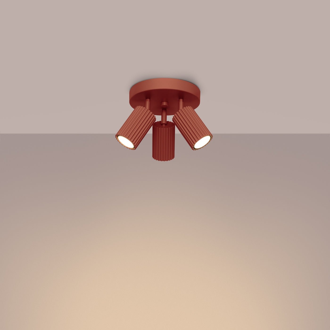 Deckenleuchte "KARBON 3P" – Deckenleuchte in Roter Ocker | Dexity Lichtdesign