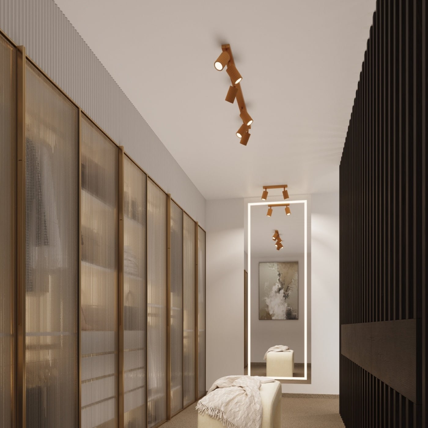 Deckenleuchte "KARBON 4" – Deckenleuchte in Golden | Dexity Lichtdesign