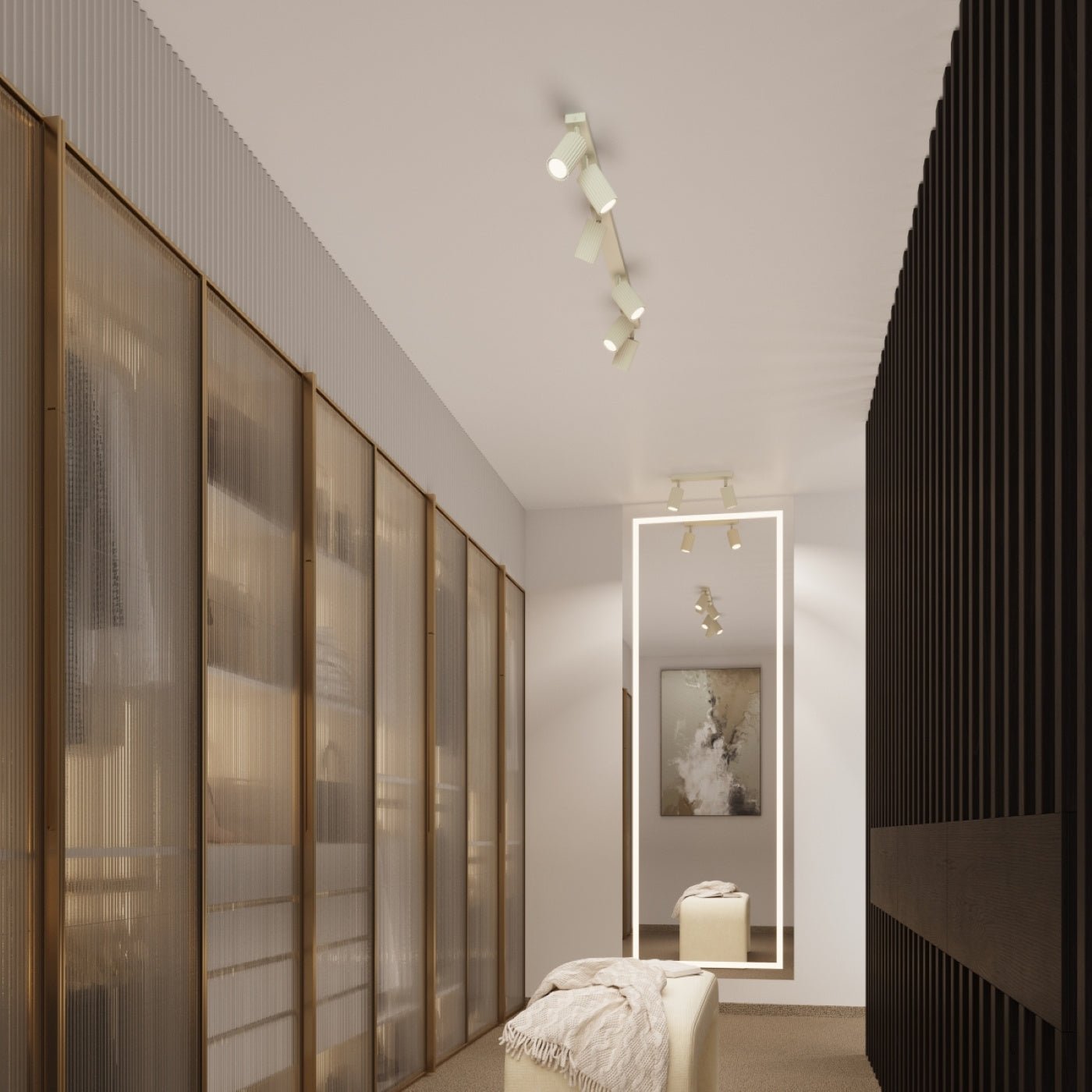 Deckenleuchte "KARBON 4" – Deckenleuchte in Beige | Dexity Lichtdesign