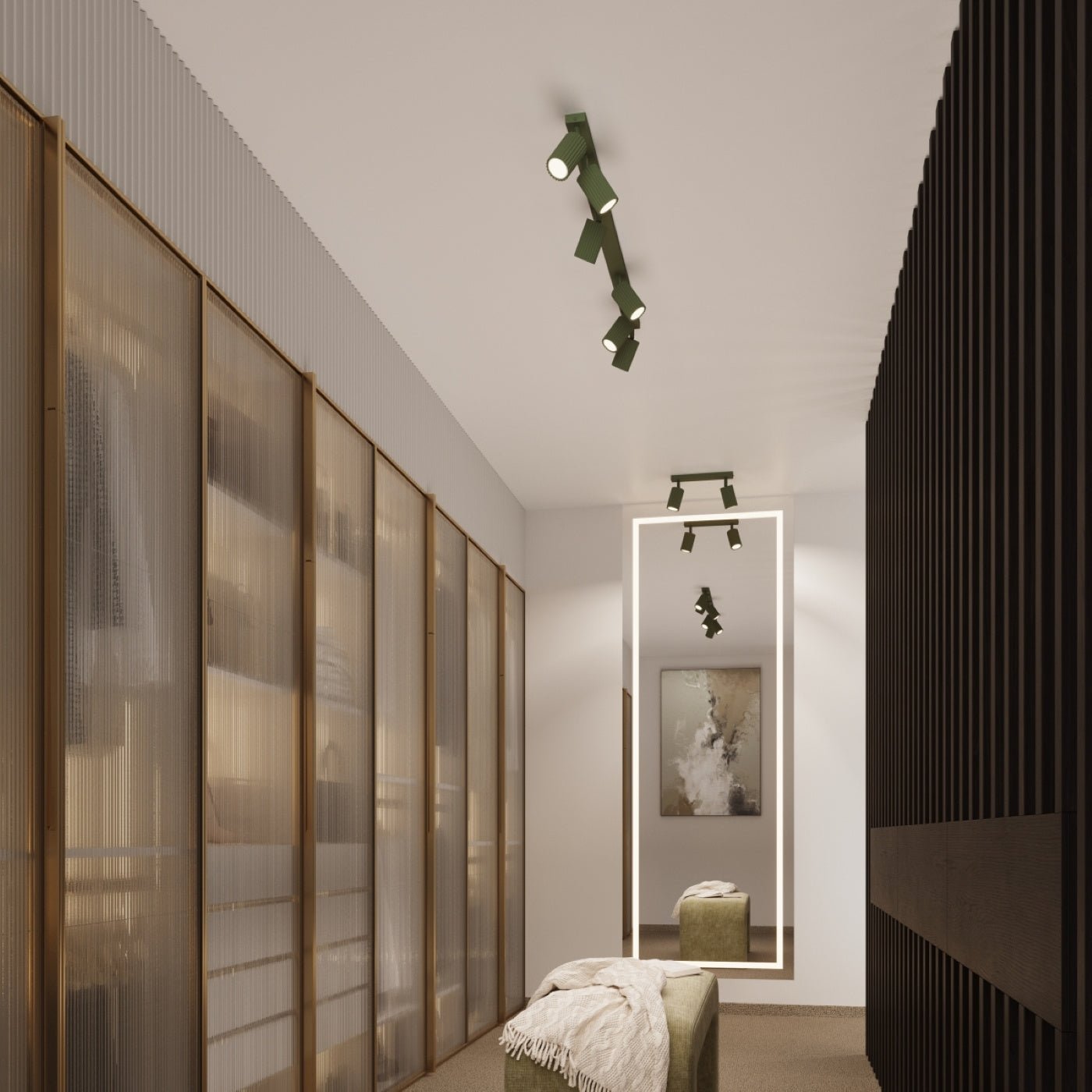 Deckenleuchte "KARBON 4" – Deckenleuchte in Olivgrün | Dexity Lichtdesign