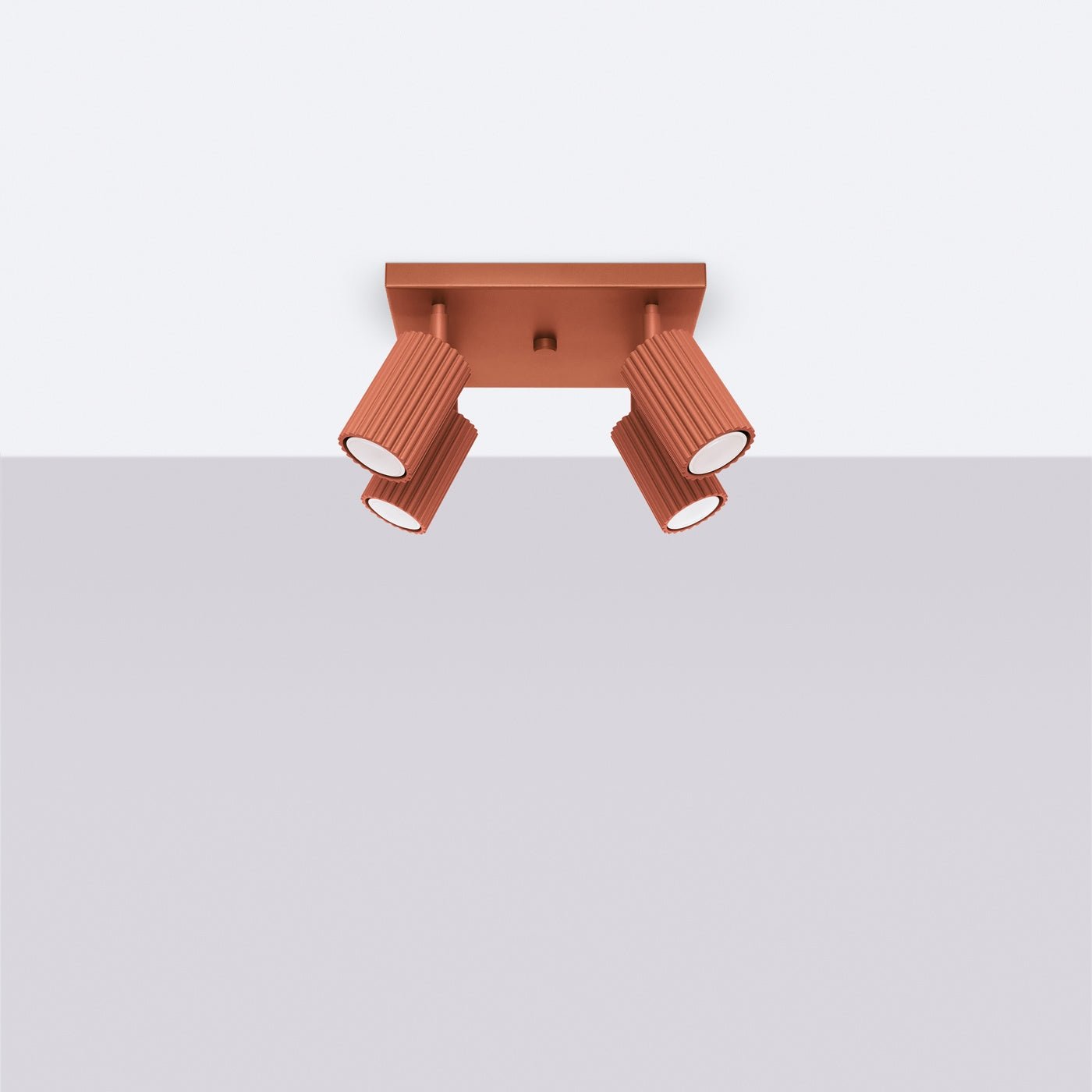 Deckenleuchte "KARBON 4" – Deckenleuchte in Roter Ocker | Dexity Lichtdesign