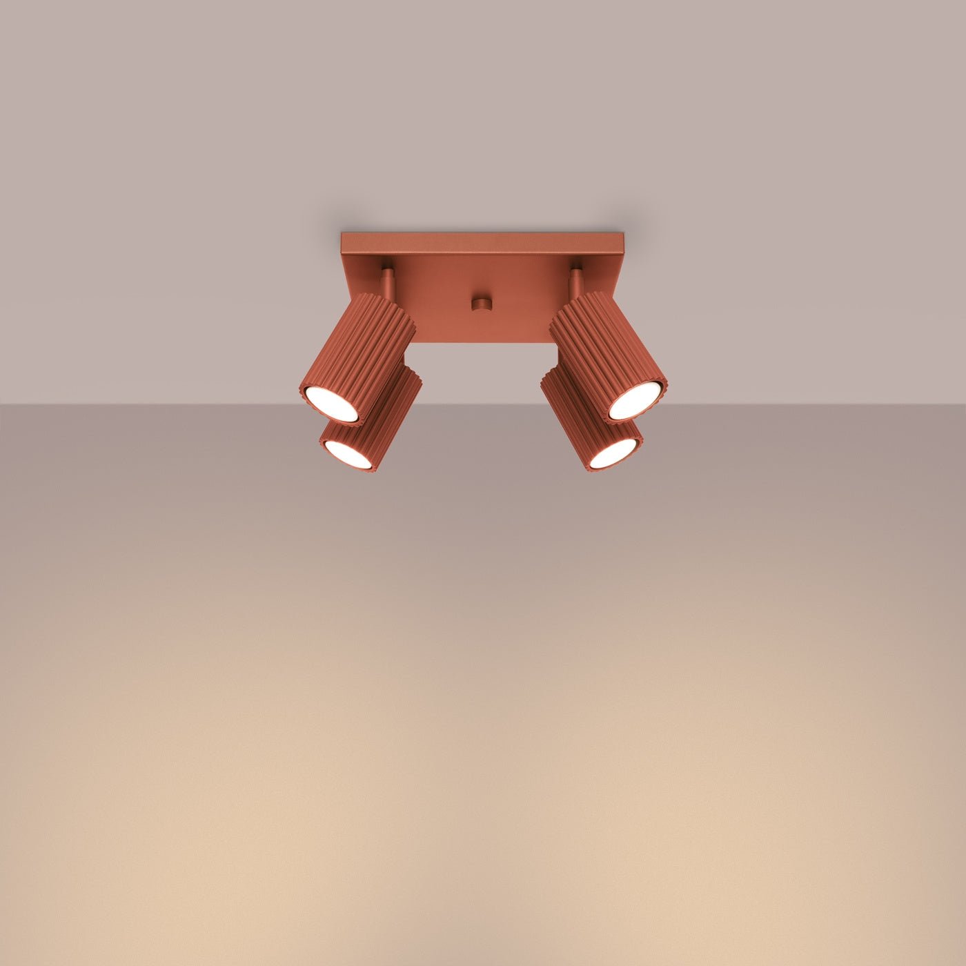 Deckenleuchte "KARBON 4" – Deckenleuchte in Roter Ocker | Dexity Lichtdesign