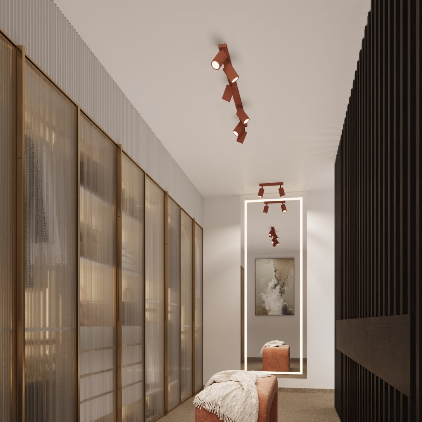 Deckenleuchte "KARBON 4" – Deckenleuchte in Roter Ocker | Dexity Lichtdesign