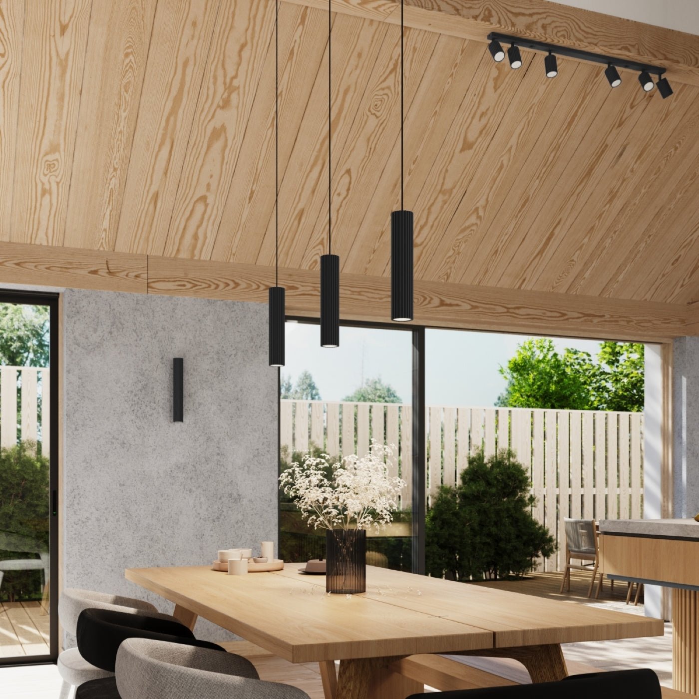 Deckenleuchte "KARBON 6L" – Deckenleuchte in Schwarz | Dexity Lichtdesign