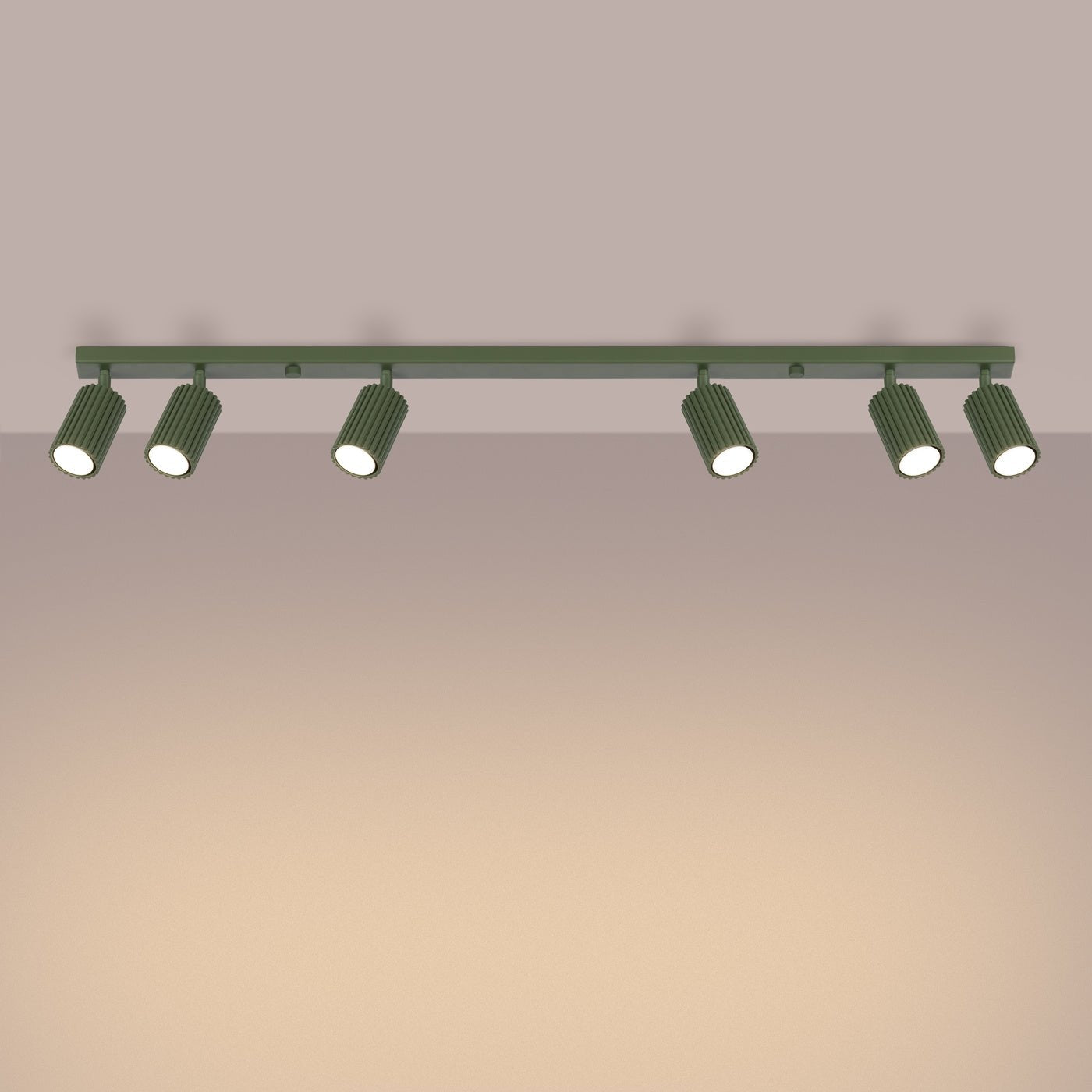Deckenleuchte "KARBON 6L" – Deckenleuchte in Olivgrün | Dexity Lichtdesign