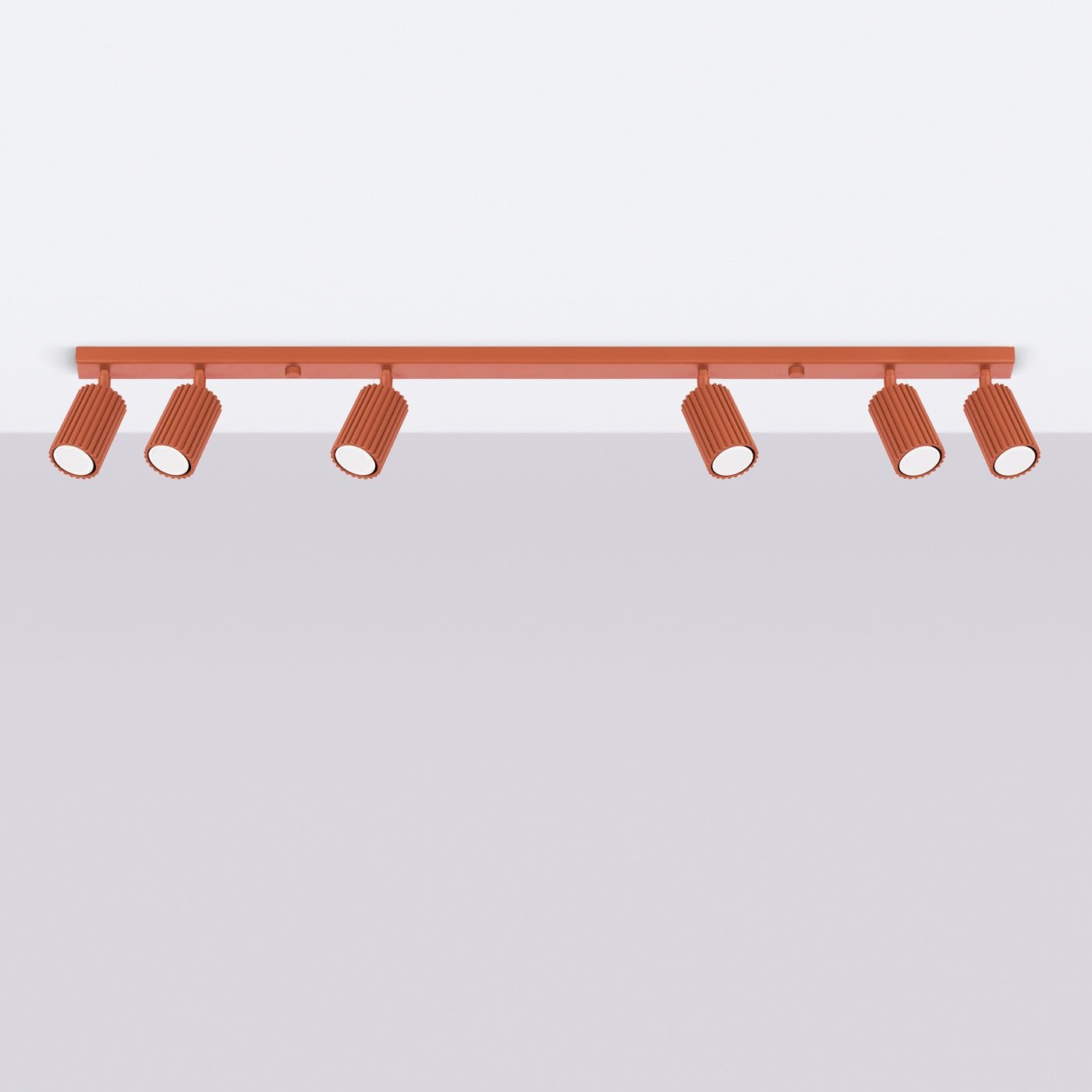 Deckenleuchte "KARBON 6L" – Deckenleuchte in Roter Ocker | Dexity Lichtdesign