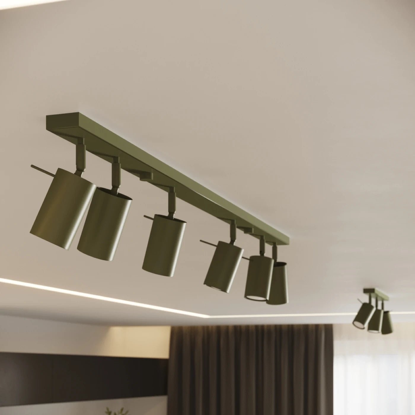 Deckenleuchte "RING 2" – Deckenleuchte in Olivgrün | Dexity Lichtdesign